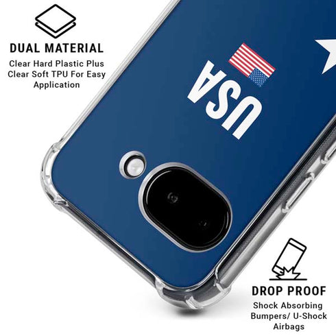 USA Flag Stars Google Pixel 9a Clear Case